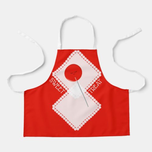 Candy Makers Sweet Red Lollipop Treat Apron