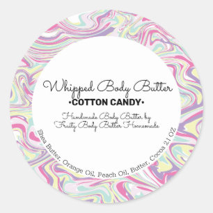 Candy Marble Body Butter Bath Branding Packaging Classic Round Sticker