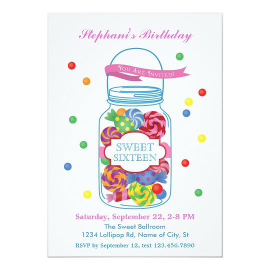 Sweet 16 Candy Invitations 8