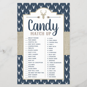 Candy Match Up Game, Baby Shower Game Flyer