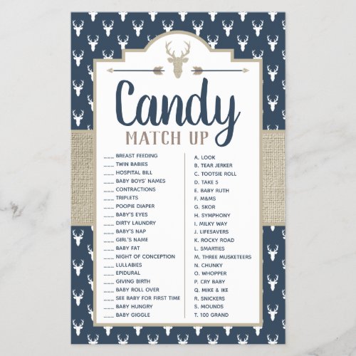 Candy Match Up Game Baby Shower Game Flyer