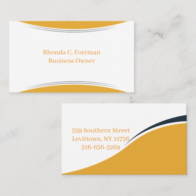 Candy Minimalist Modern Handmade Orange Business Card (Front/Back)