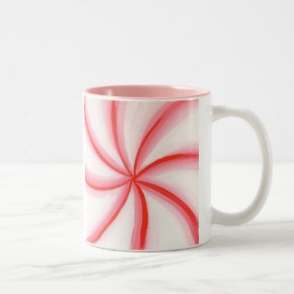 Candy Mint Swirl Red Pink White Holiday Mugs