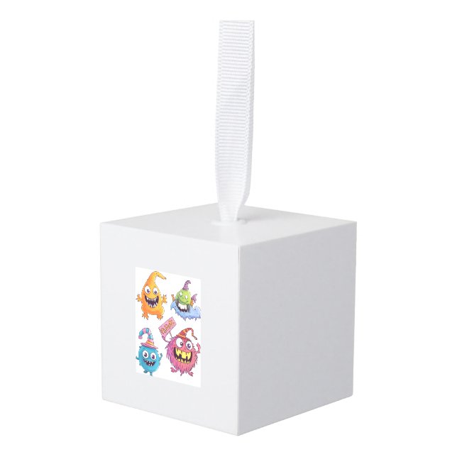  Candy Monster Parade Cube Ornament (Front Angled)