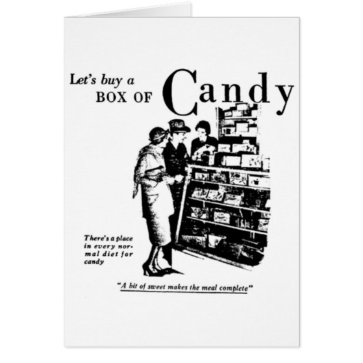 Candy Newspaper Advertisement 1930 Cards (Front)