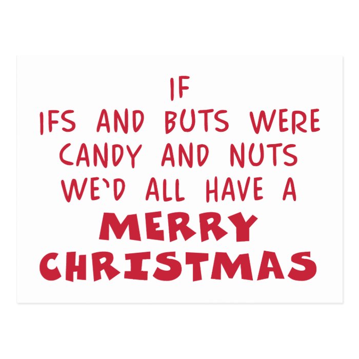 Candy & Nuts Merry Christmas   Humor Gift Postcard