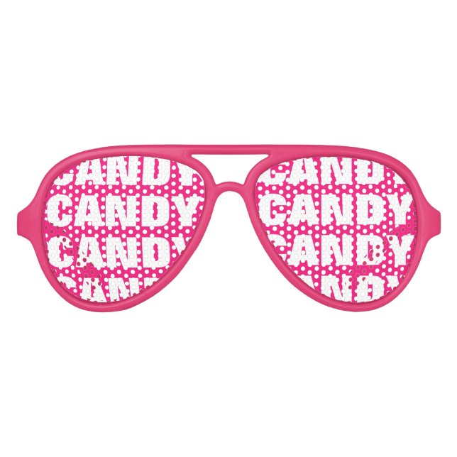Candy obsession party shades Funny pink sunglasses (Front)