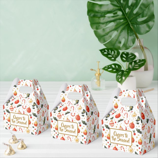 Candy & Ornaments Bright Christmas Pattern Favor Boxes (Multiple)