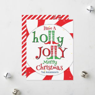 Candy Overload Holly Jolly Elf Merry Christmas Holiday Card