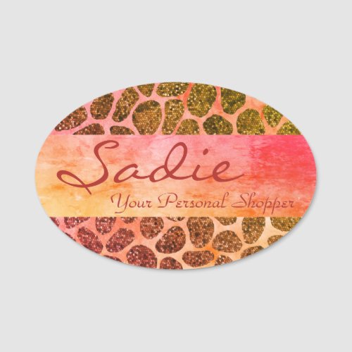 Candy Patchwork Animal Print Name Tag