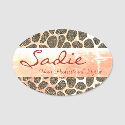 Candy Patchwork Animal Print Name Tag