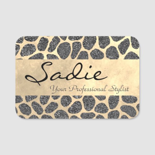 Candy Patchwork Animal Print Name Tag