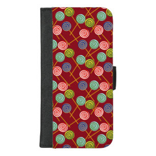 Candy pattern Lollies pattern lollipop 10 iPhone 8/7 Plus Wallet Case