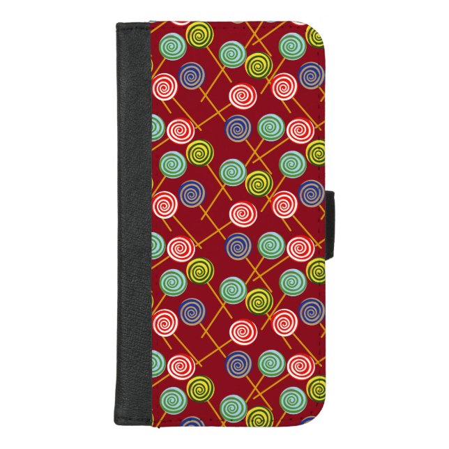 Candy pattern | Lollies pattern | lollipop 10 iPhone Wallet Case (Front)