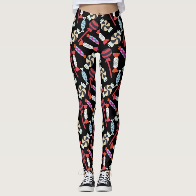 Candy pattern | Lollies pattern | lollipop 14 Leggings (Front)