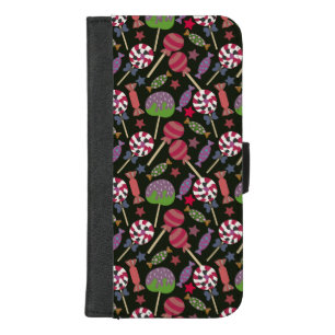 Candy pattern Lollies pattern lollipop 16 iPhone 8/7 Plus Wallet Case