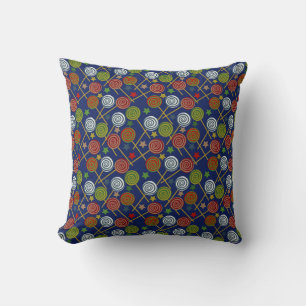 Candy pattern   Lollies pattern   lollipop 17 Throw Pillow