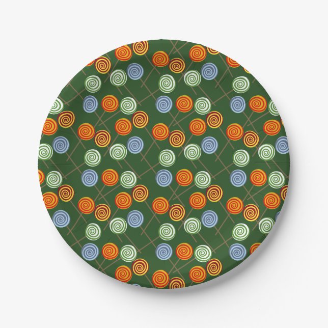 Candy pattern | Lollies pattern | lollipop 22 Paper Plates (Front)