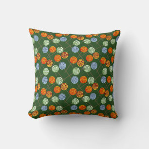 Candy pattern   Lollies pattern   lollipop 22 Throw Pillow