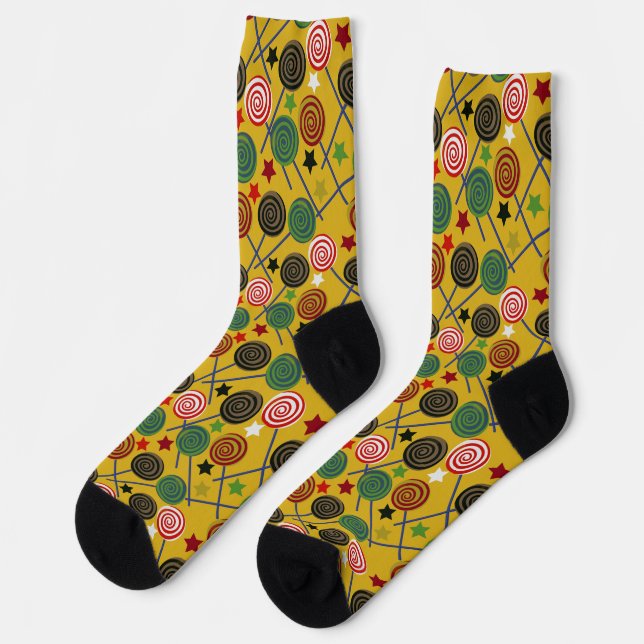 Candy pattern | Lollies pattern | lollipop 25 Thro Socks (Left)