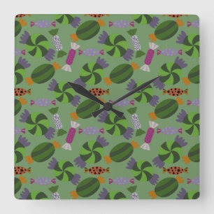 Candy pattern Lollies pattern lollipop 27 Square Wall Clock