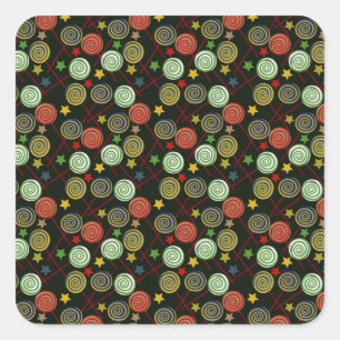 Candy pattern   Lollies pattern   lollipop 28 Square Sticker