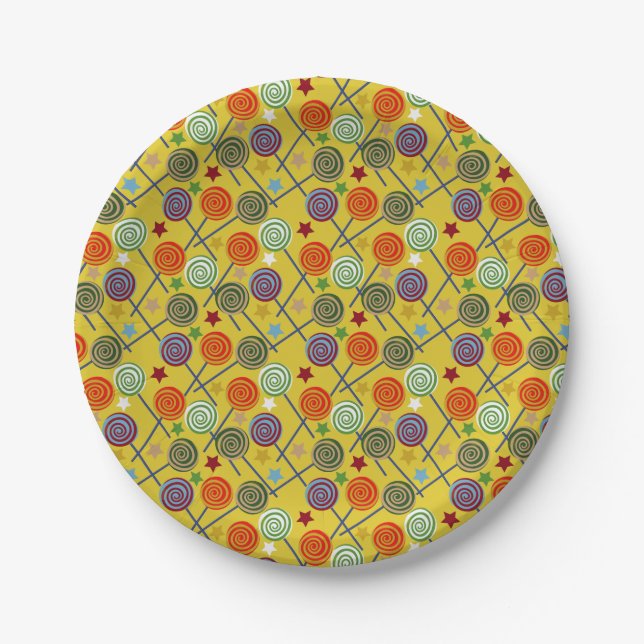 Candy pattern | Lollies pattern | lollipop 30 Paper Plates (Front)
