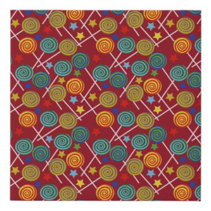 Candy pattern   Lollies pattern   lollipop 32 Faux Canvas Print