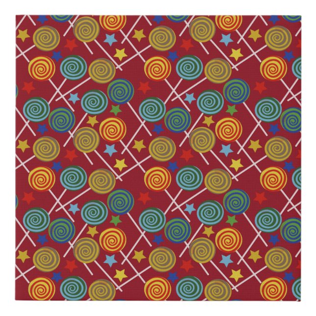 Candy pattern | Lollies pattern | lollipop 32 Faux Canvas Print (Front)