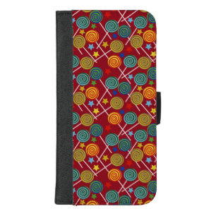 Candy pattern Lollies pattern lollipop 32 iPhone 8/7 Plus Wallet Case