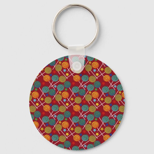 Candy pattern | Lollies pattern | lollipop 32 Keychain (Front)