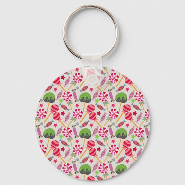 Candy pattern | Lollies pattern | lollipop 38 Keychain (Front)