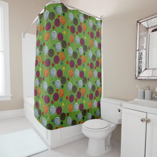 Candy pattern | Lollies pattern | lollipop 39 Shower Curtain (In Situ)