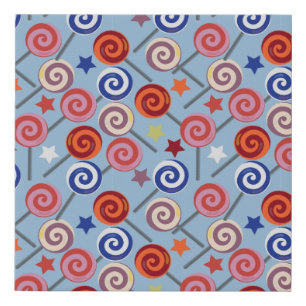 Candy pattern Lollies pattern lollipop 40 Faux Canvas Print