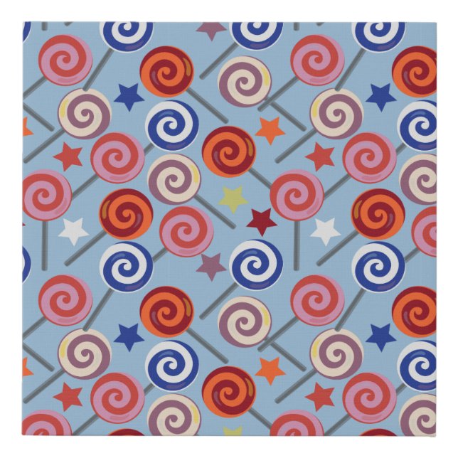 Candy pattern | Lollies pattern | lollipop 40 Faux Canvas Print (Front)