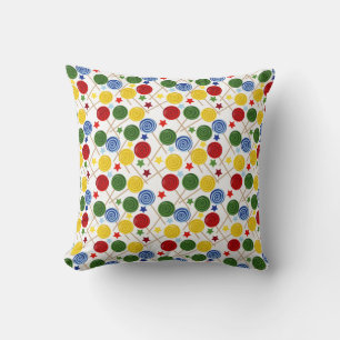 Candy pattern   Lollies pattern   lollipop 43 Throw Pillow