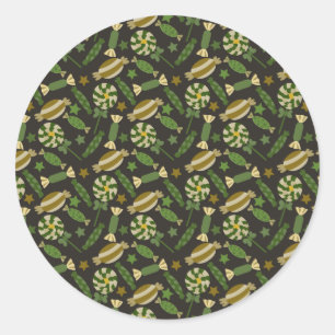 Candy pattern Lollies pattern lollipop 44 Classic Round Sticker