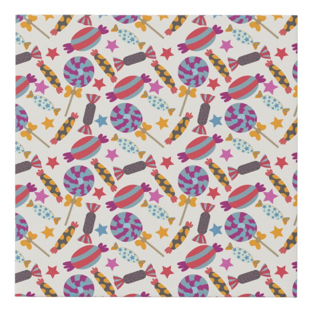 Candy pattern | Lollies pattern | lollipop 46 Faux Canvas Print (Front)