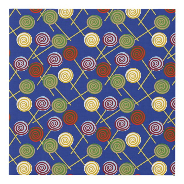 Candy pattern | Lollies pattern | lollipop 4 Faux Canvas Print (Front)