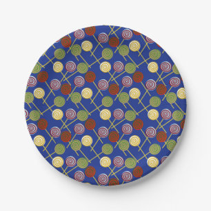 Candy pattern Lollies pattern lollipop 4 Paper Plates