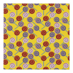 Candy pattern Lollies pattern lollipop 50 Faux Canvas Print