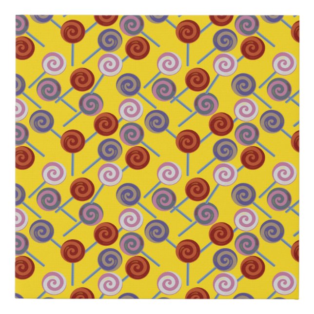 Candy pattern | Lollies pattern | lollipop 50 Faux Canvas Print (Front)