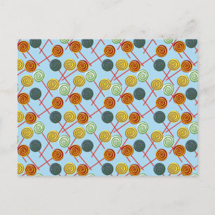 Candy pattern Lollies pattern lollipop 5 Postcard