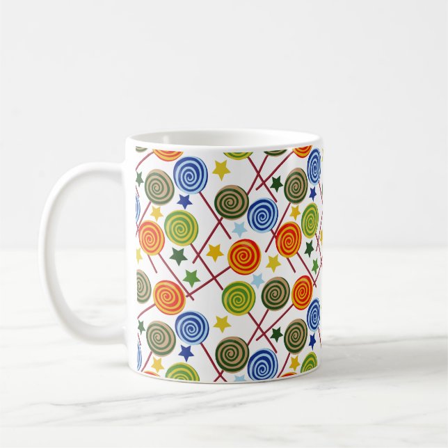 Candy pattern | Lollies pattern | lollipop 61 Coffee Mug (Left)