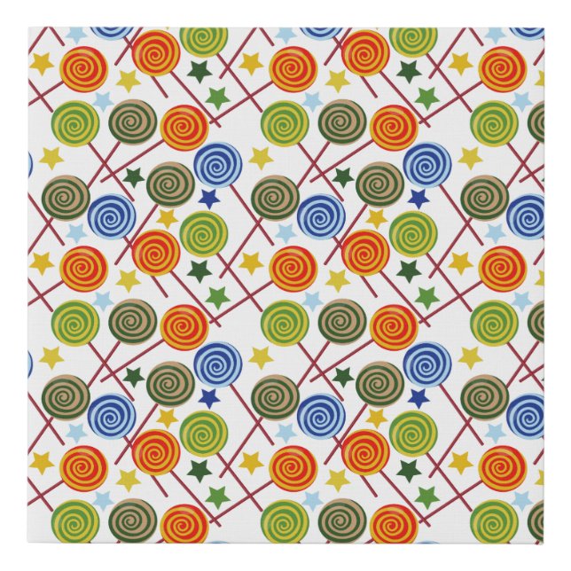 Candy pattern | Lollies pattern | lollipop 61 Faux Canvas Print (Front)