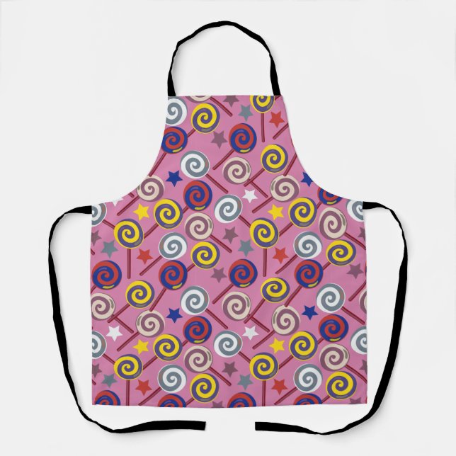 Candy pattern | Lollies pattern | lollipop 7 Apron (Front)