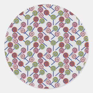 Candy pattern Lollies pattern lollipop 8 Classic Round Sticker