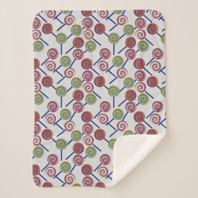 Candy pattern | Lollies pattern | lollipop 8 Sherpa Blanket (Front)