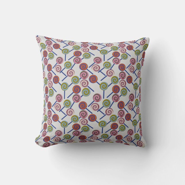 Candy pattern | Lollies pattern | lollipop 8 Throw Pillow (Front)