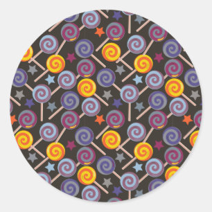 Candy pattern Lollies pattern lollipop 9 Classic Round Sticker